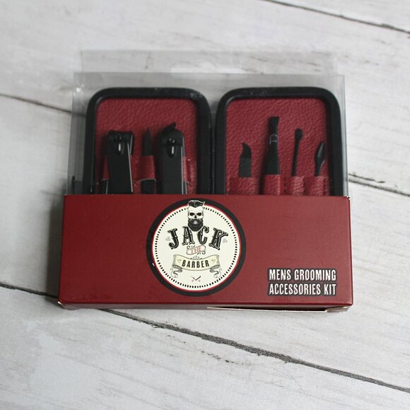 Jack the Barber Men's Grooming Set Nail Clippers File Scissors Tweezers - Picture 2 of 5